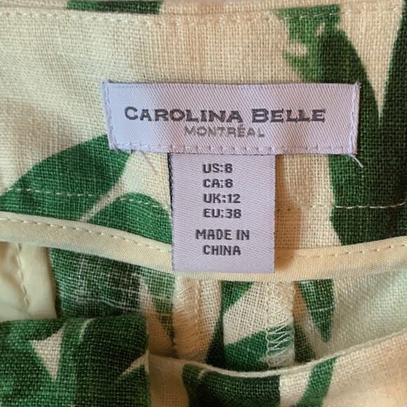 Carolina Belle Montreal Cream bamboo  linen/cotton wide leg cropped pants EUC - Picture 2 of 6